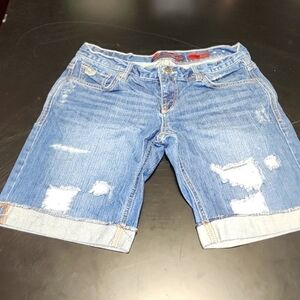Distressed bermuda jean shorts Sz 3